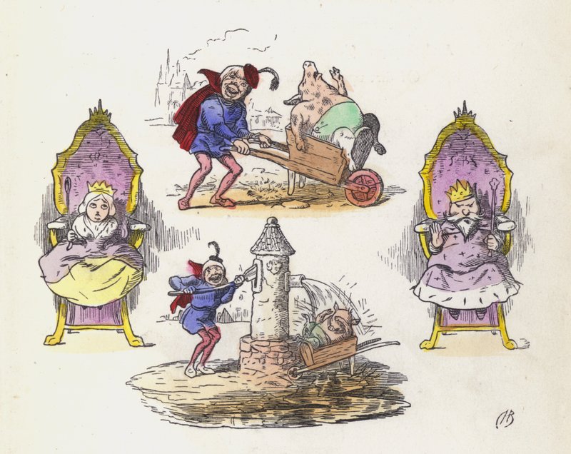 Den lilla Piggy-peruken (färgad gravyr) av Charles Henry (after) Bennett
