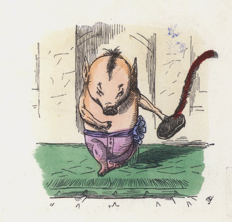 Den lilla Piggy-peruken (färgad gravyr) av Charles Henry (after) Bennett