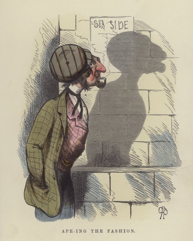 Apeing the fashion (färgad gravyr) av Charles Henry Bennett