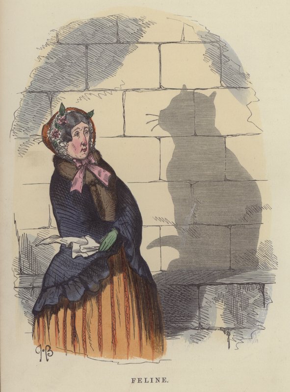 Feline (färgad gravyr) av Charles Henry Bennett
