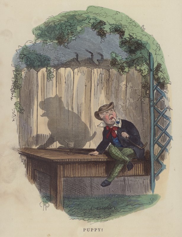 Valp (färgad gravyr) av Charles Henry Bennett