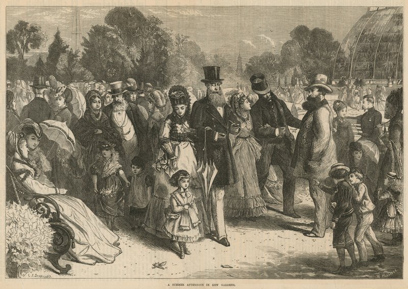 En sommareftermiddag i Kew Gardens, London (gravyr) av Charles J. Staniland