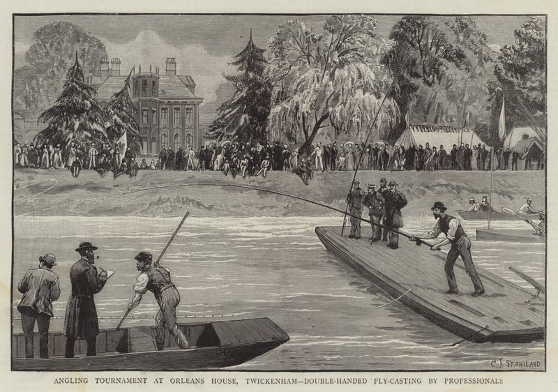 Meteturnering på Orleans House, Twickenham, dubbelhandsflugkastning av proffs av Charles J. Staniland