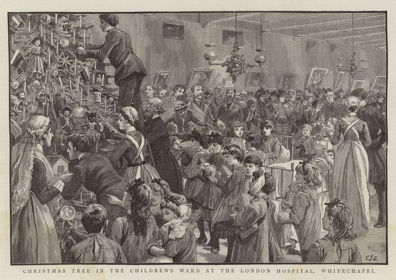 Julgran på barnavdelningen vid London Hospital, Whitechapel av Charles J. Staniland