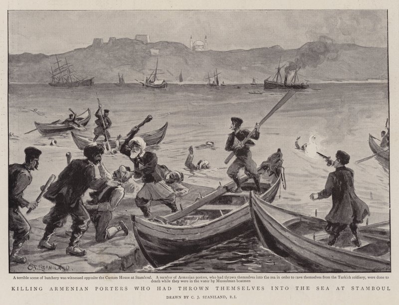 Dödade armeniska bärare som hade kastat sig i havet vid Stamboul av Charles J. Staniland