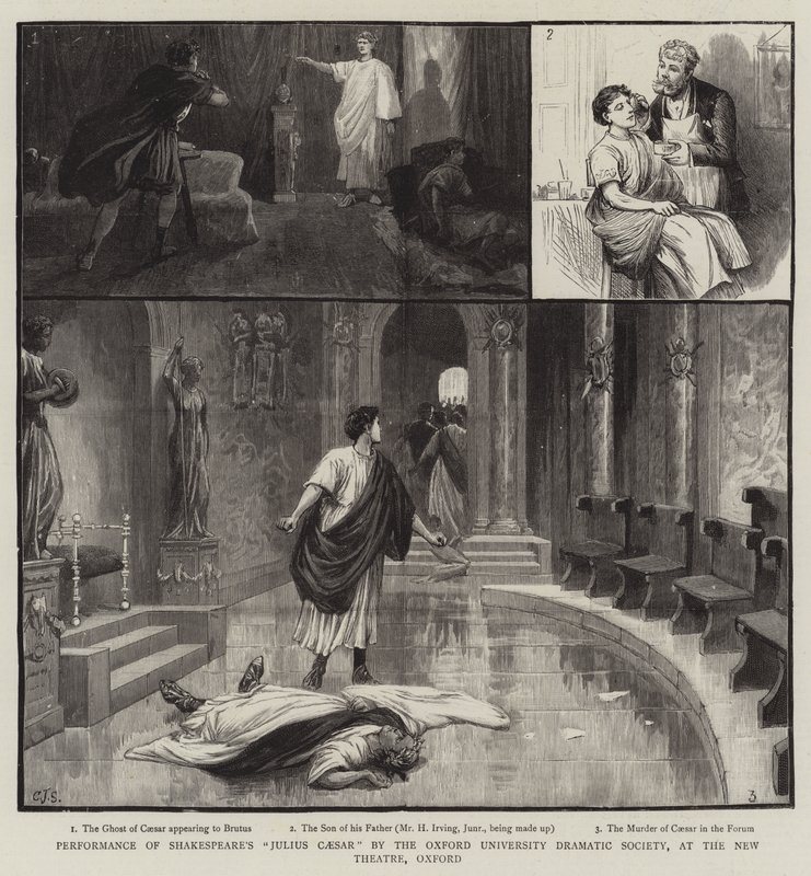 Föreställning av Shakespeares Julius Caesar av Oxford University Dramatic Society, på New Theatre, Oxford av Charles J. Staniland