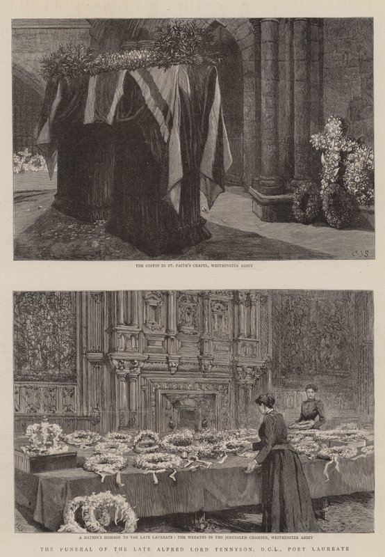Den sene Alfred Lord Tennysons begravning, DCL, poetpristagare av Charles J. Staniland