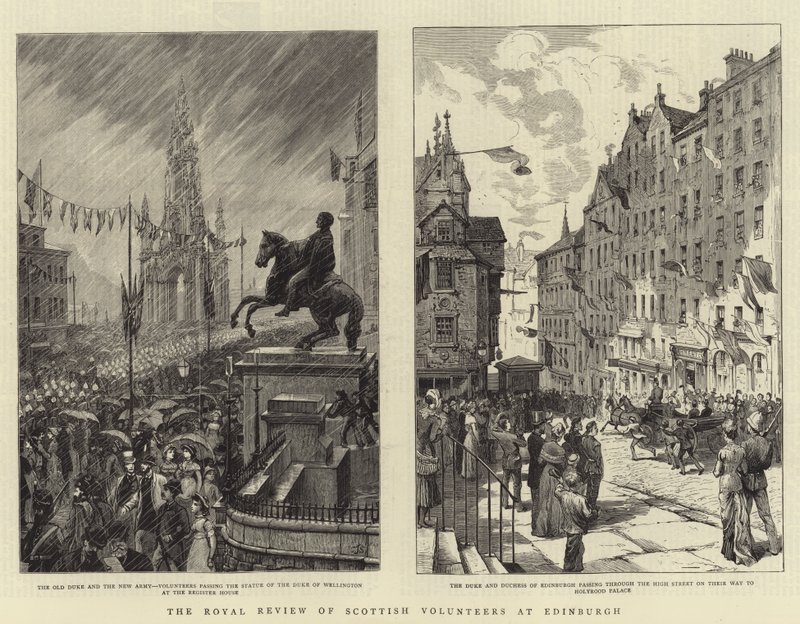 Royal Review of Scottish Volunteers i Edinburgh av Charles J. Staniland