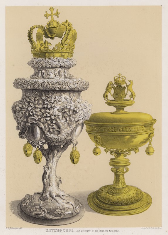 Kärleksfulla koppar, Barbers Companys egendom (färg litho) av Charles James Richardson