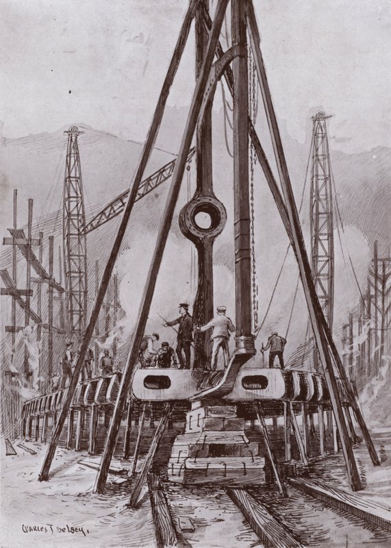 Att göra den dubbla botten av ett skepp (litho) av Charles John de (after) Lacy