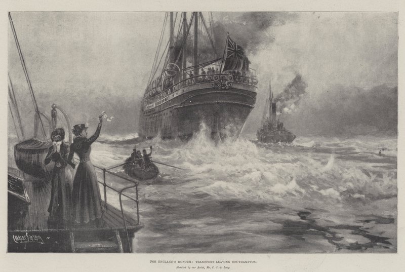 För Englands ära lämnar Transport Southampton av Charles John de Lacy