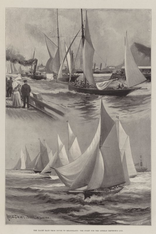 Yachtrace från Dover till Helgoland, starten för German Emperor