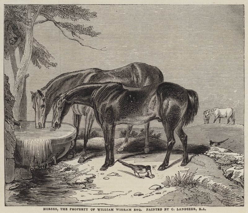 Hästar, egendom av William Wigram, Esquire av Charles Landseer