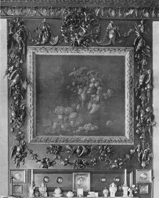 Gibbons carving i salongen av Charles Latham
