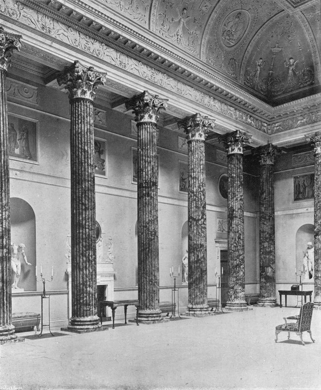 Kedleston Hall: The Marble Hall (s/v foto) av Charles Latham