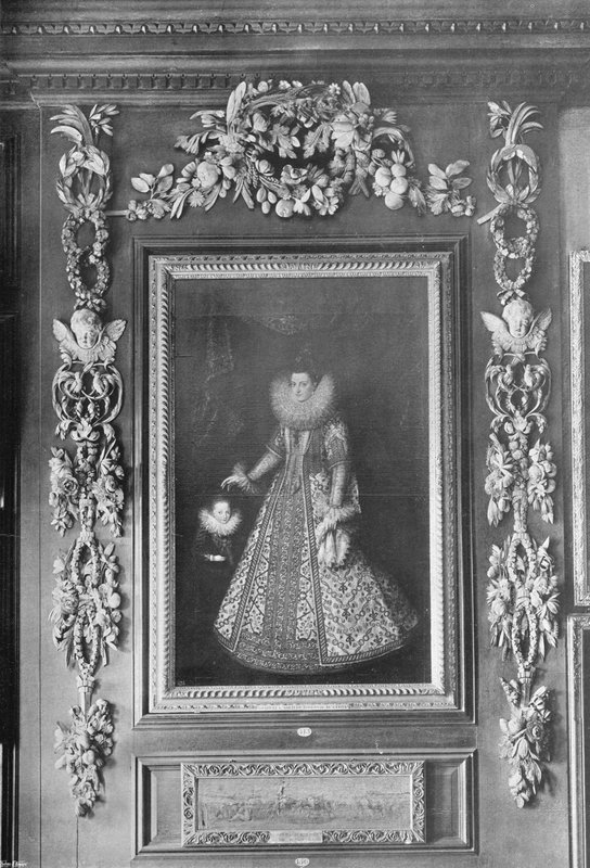 Porträtt av ärkehertiginnan Isabella på Hampton Court av Charles Latham