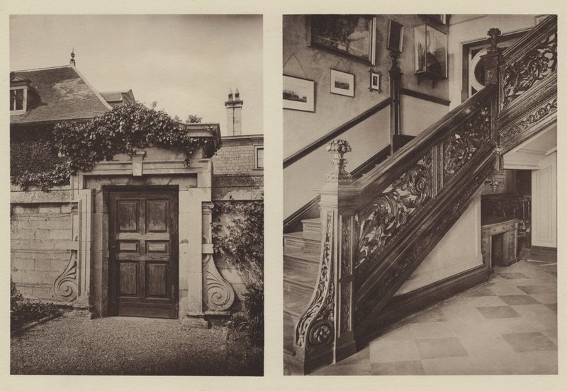 Thorpe Hall, Peterborough, Side Entrance to Stables, the Staircase  av Charles Latham