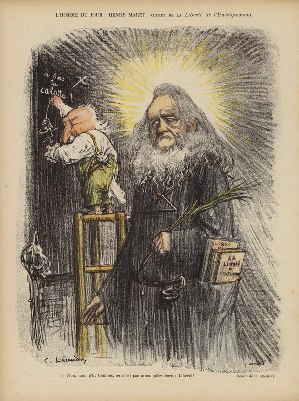 Karikatyr av den franske journalisten och politikern Henry Maret och premiärminister Emile Combes. av Charles Leandre