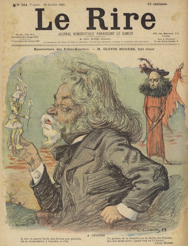 Clovis Hughes, Illustration för Le Rire av Charles Leandre