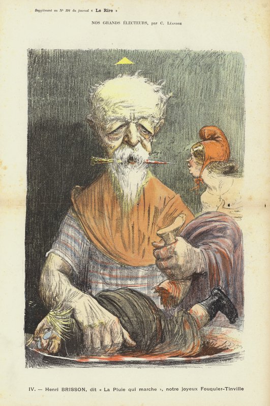 Henri Brisson, fransk politiker, illustration för Le Rire av Charles Leandre