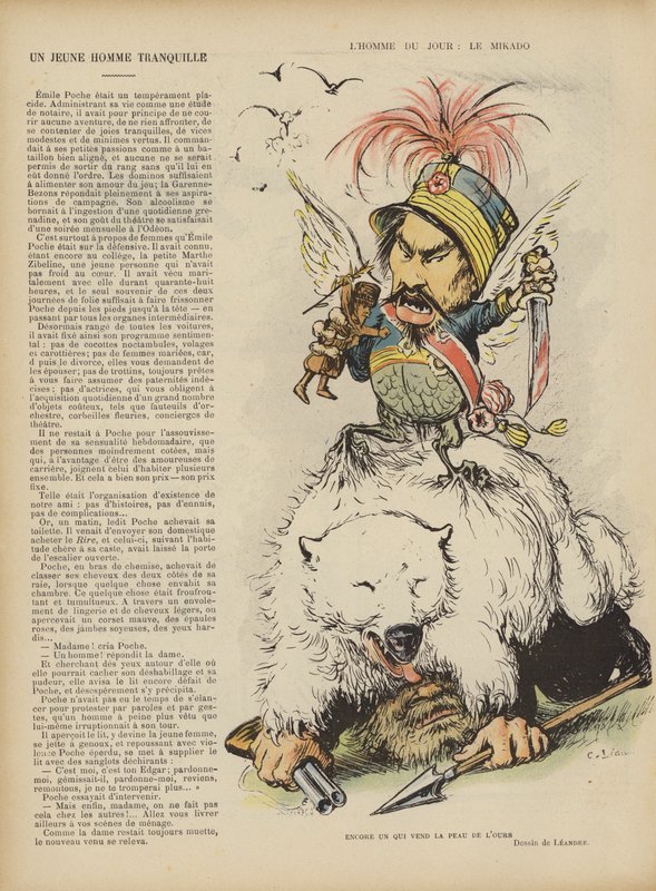 Satir över det rysk-japanska kriget. Illustration för Le Rire av Charles Leandre