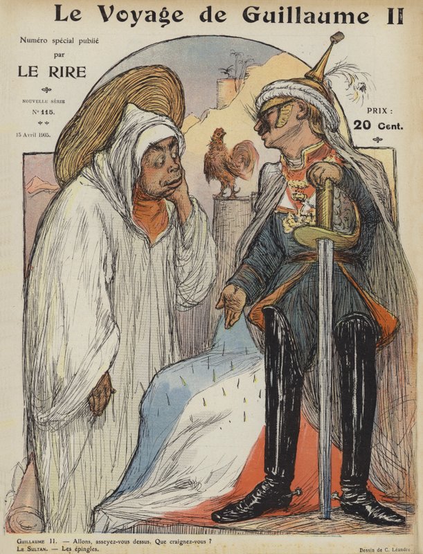 Wilhelm II:s resa. Illustration för Le Rire av Charles Leandre