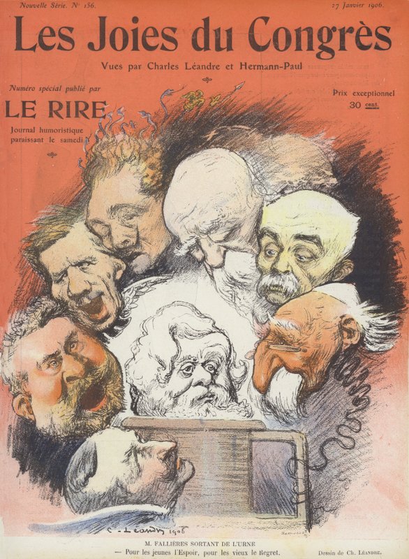 Kongressens glädjeämnen. Illustration för Le Rire av Charles Leandre