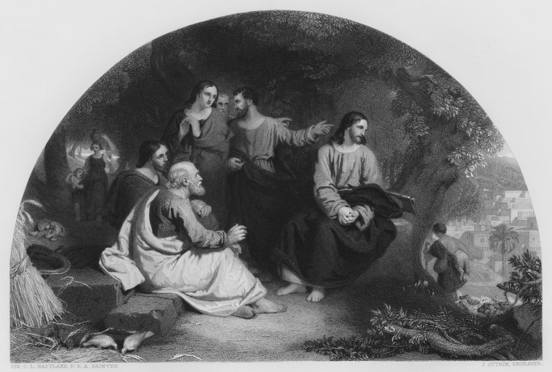 Kristus klagar över Jerusalem, från bilden i Vernon Gallery (gravyr) av Charles Lock (after) Eastlake