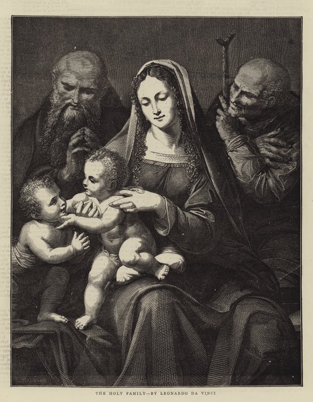 Den heliga familjen, av Leonardo da Vinci av Charles Maurand