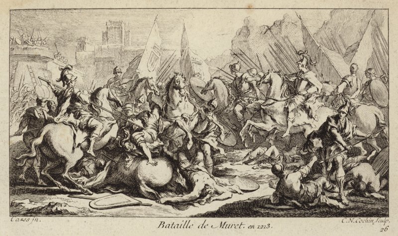 Slaget vid Muret, Frankrike, Albigensian Crusade av Charles Nicolas II Cochin
