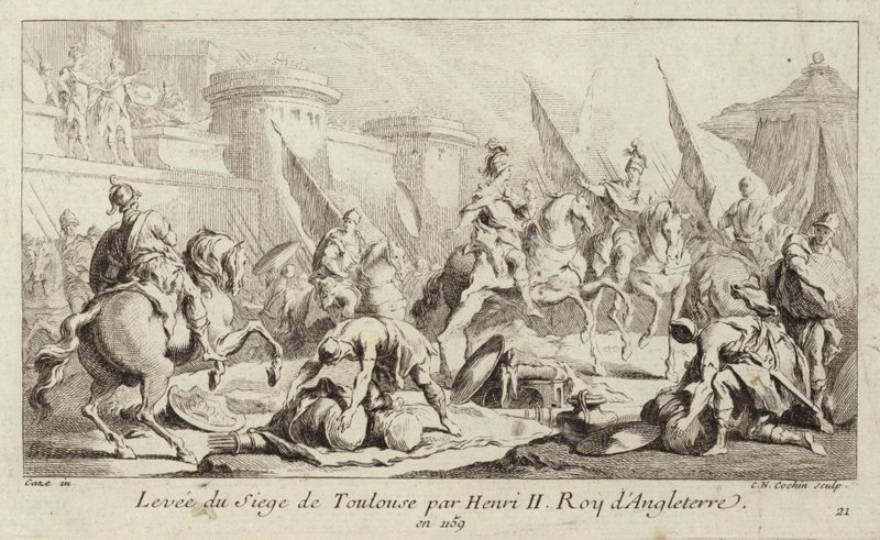 Kung Henrik II av England upphäver belägringen av Toulouse av Charles Nicolas II Cochin