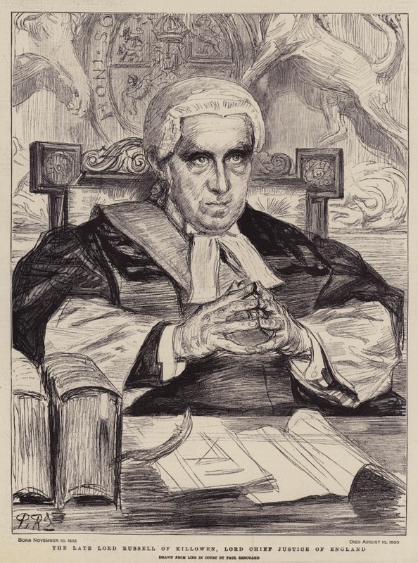 The Late Lord Russell of Killowen, Lord Chief Justice of England (litho) av Charles Paul (after) Renouard