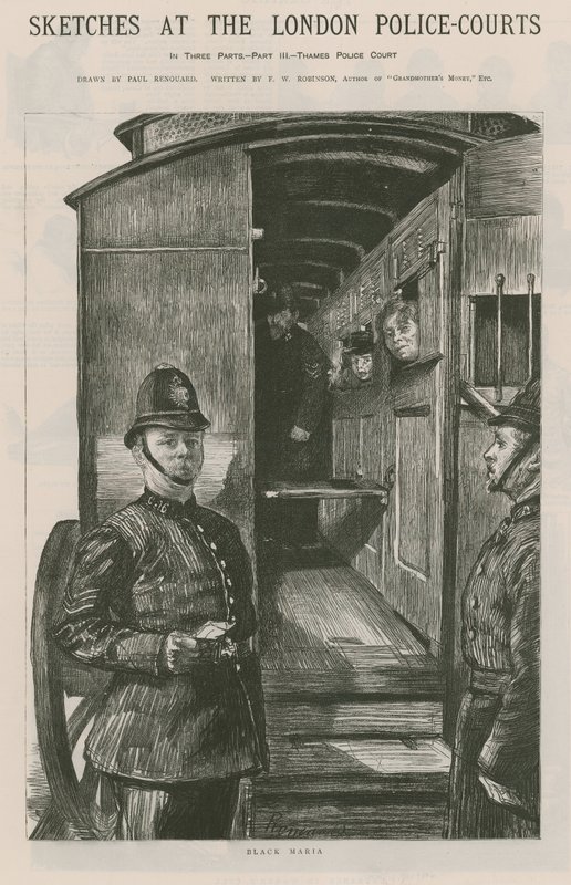 Skisser vid Londons polisdomstol av Charles Paul Renouard