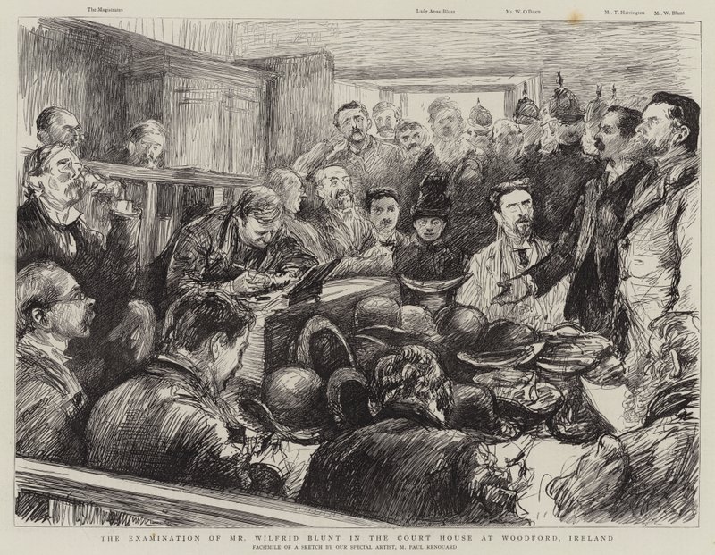 Undersökningen av Wilfrid Blunt i Court House i Woodford, Irland av Charles Paul Renouard