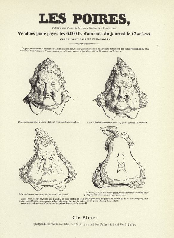 Karikatyr av kung Louis Philippe I av Frankrike av Charles Philipon