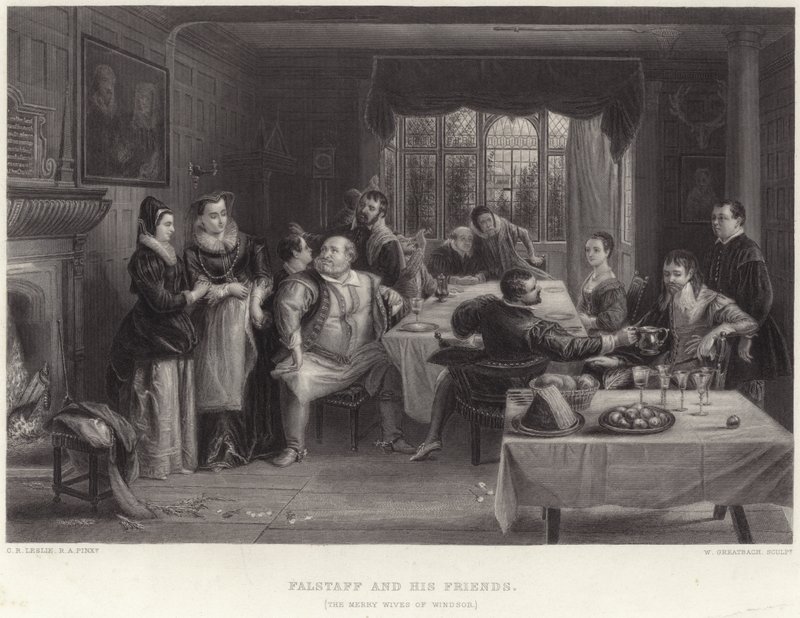 Falstaff och hans vänner av Charles Robert Leslie