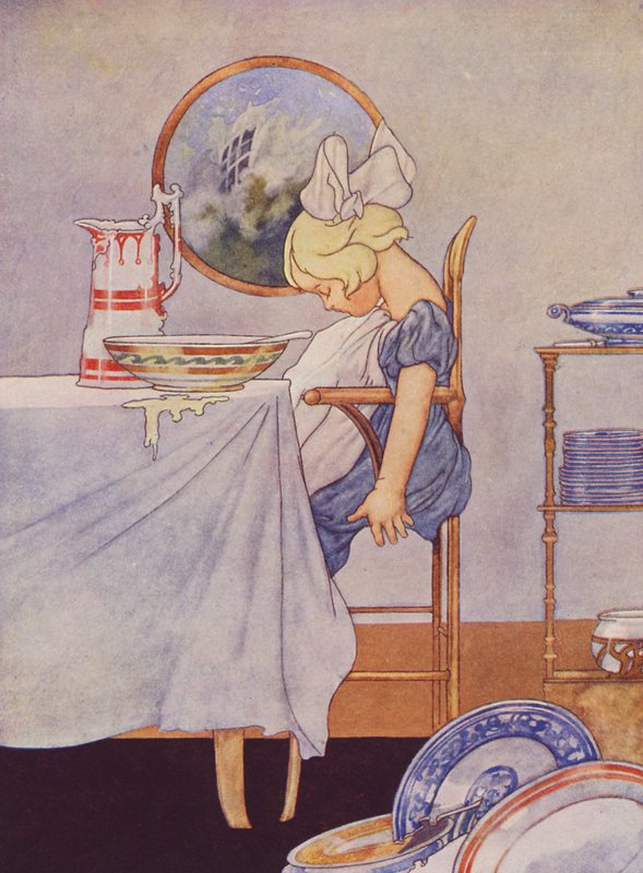 Efter middagen kan du vila en stund (färglitografi) av Charles Robinson