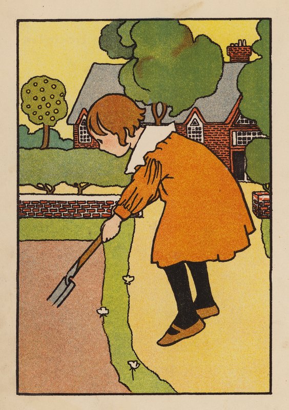 Illustration för Babes and Birds (färglitografi) av Charles Robinson