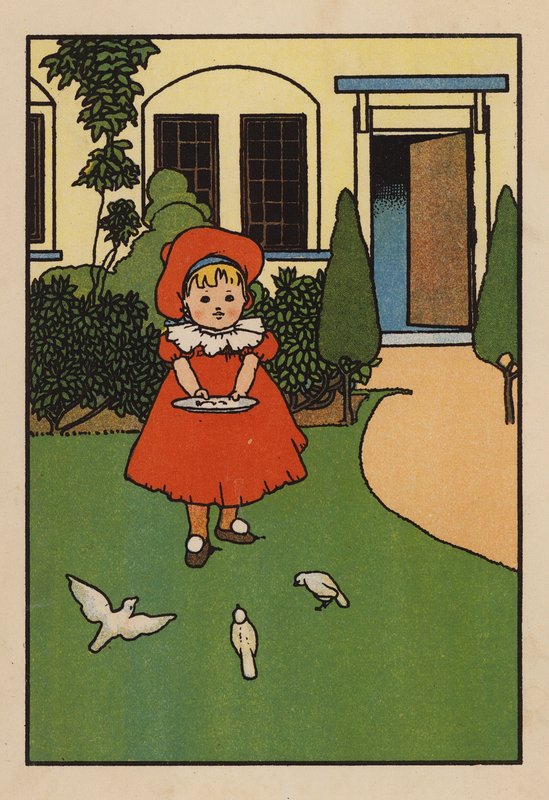 Illustration till Babes and Birds (färglitografi) av Charles Robinson