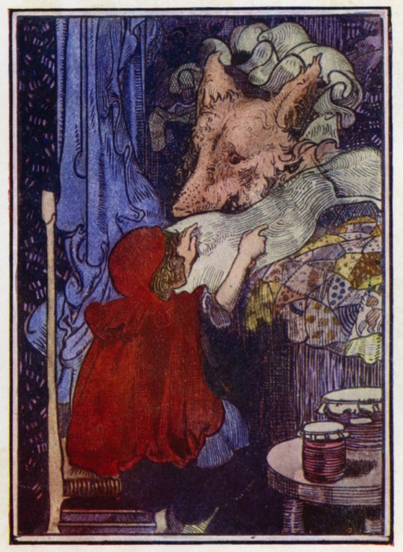 Rödluvan (färg litho) av Charles Robinson