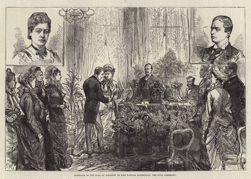 Äktenskap av Earl of Rosebery med Miss Hannah Rothschild, den civila ceremonin av Sir John Charles Robinson