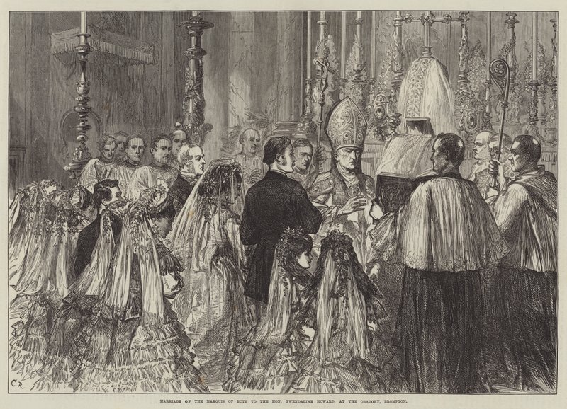 Marquis of Butes äktenskap med den ärade Gwendaline Howard, vid Oratory, Brompton av Sir John Charles Robinson
