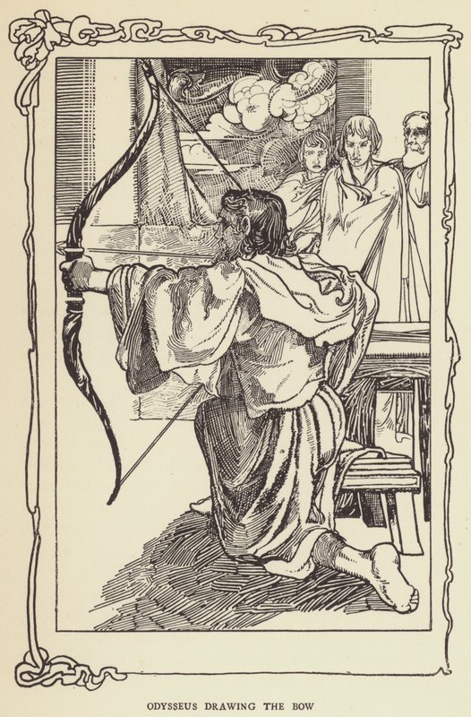 Odysseus drar bågen av Sir John Charles Robinson