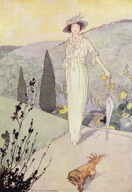 Our Sentimental Garden: The Mors (färg litho) av Charles Robinson