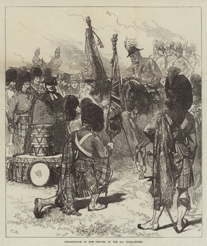 Presentation av nya färger till 42nd Highlanders av Sir John Charles Robinson