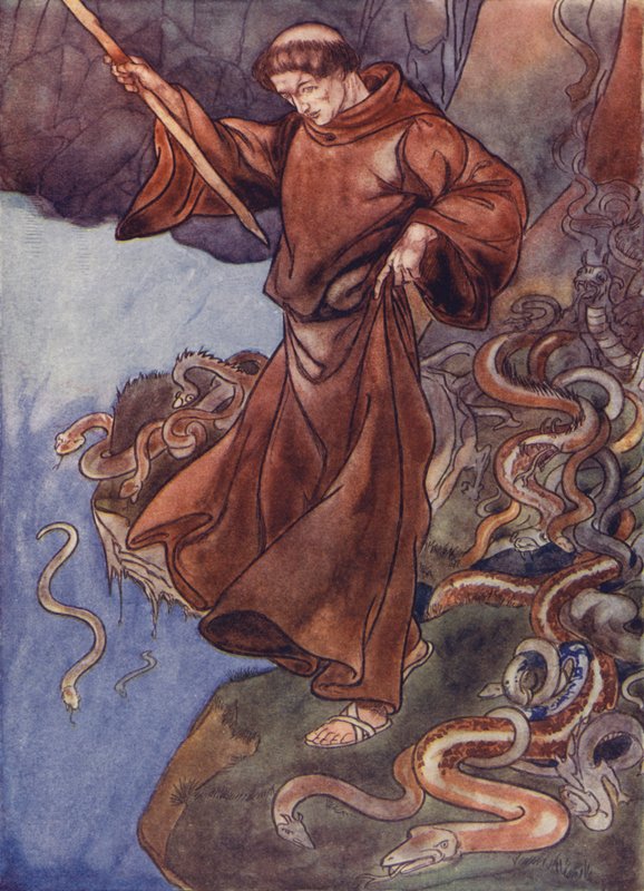 St Patrick befriar Irland från ormar av Charles Robinson