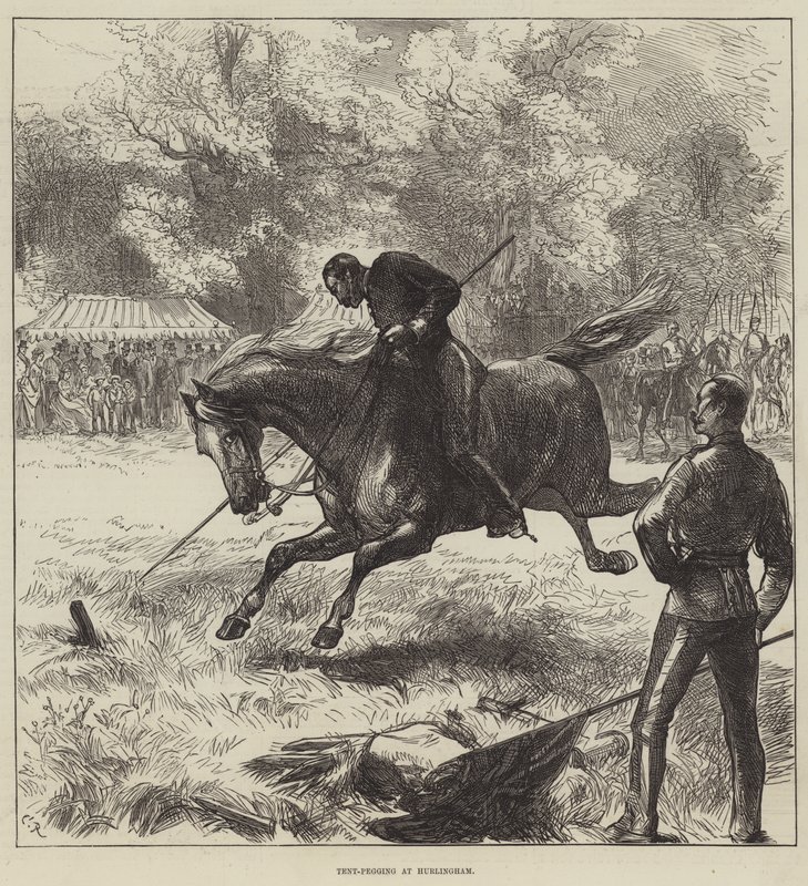Tent-Pegging på Hurlingham av Sir John Charles Robinson