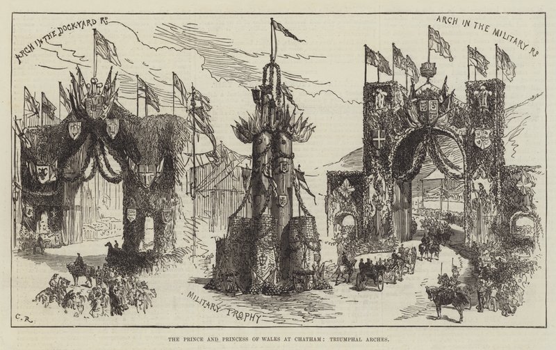 Prinsen och prinsessan av Wales i Chatham, Triumfbågar av Sir John Charles Robinson