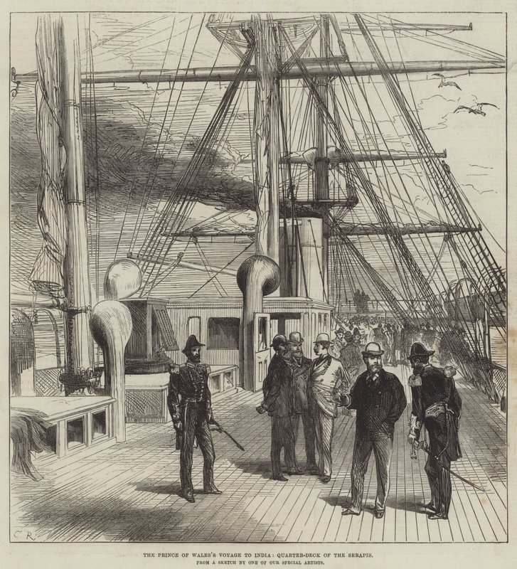 Prinsen av Wales resa till Indien, Quarter-Deck of the Serapis av Sir John Charles Robinson