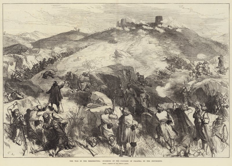 Kriget i Hercegovina, stormning av fästningen Palanka av rebellerna av Sir John Charles Robinson